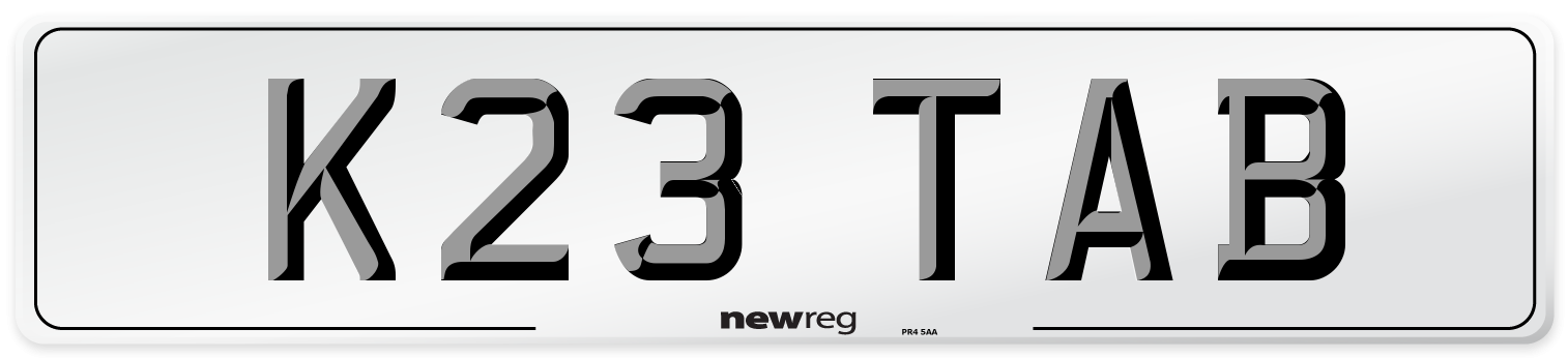 K23 TAB Number Plate from New Reg